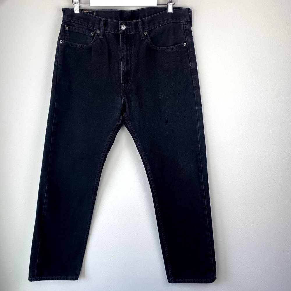 Levi's 505 Regular Fit Straight Leg Black Jeans 36